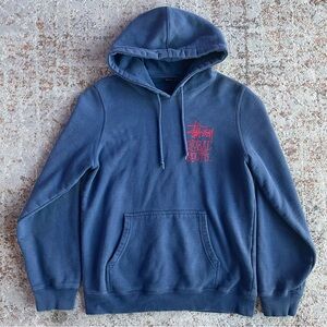 Blue Stussy Global Roots Hoodie Medium